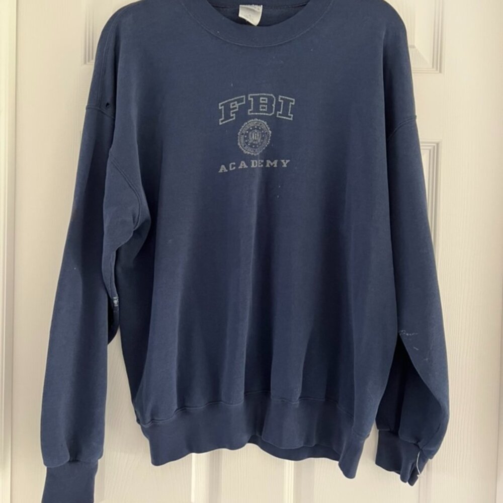 Vintage FBI Academy sweatshirt pullover crewneck XL Navy Blue